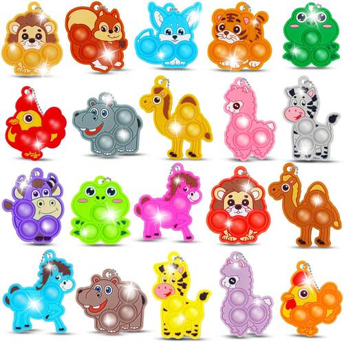 20Pcs Mini Colorful Animal Camel Frog Sheep Pop Fidget Toys