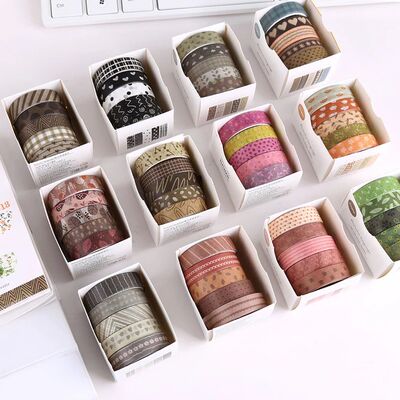 5Pcs Basic Washi Tapes Scrapbooking Washi Tape Set School Su
