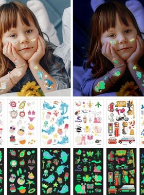 5/10Sheets Luminous Tattoo Anime Stickers Toy Children Body