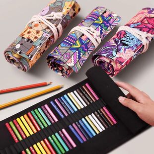 36/48/72 Hole Roll Pen Curtain Folding Pencil Case Multifunc