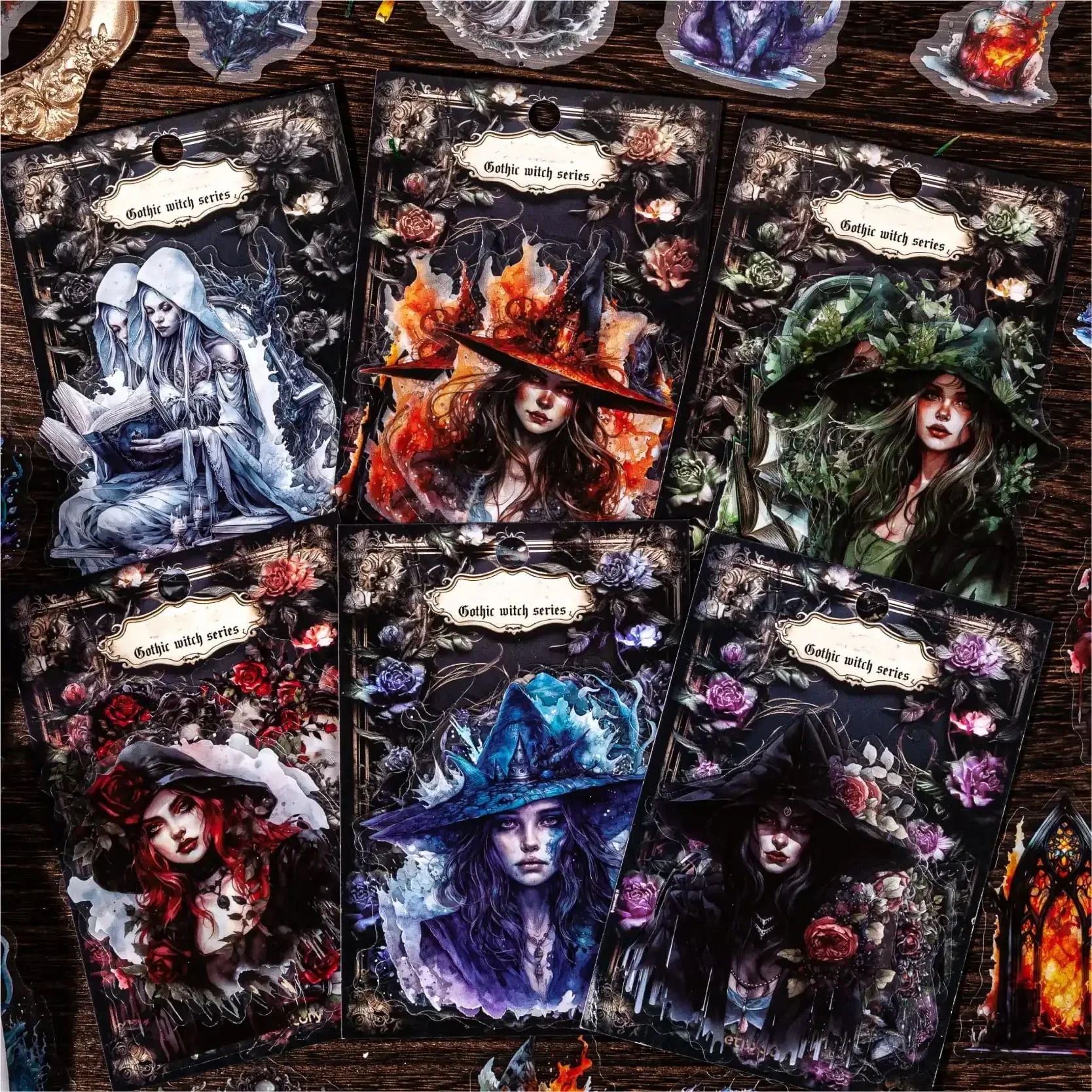 20pcs/pack PET Materials Witch Stickers Collage Vintage Scra