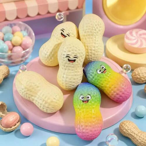 Rainbow Peanut Fidget Toy Silent Stress Relief Toy Cute Cart