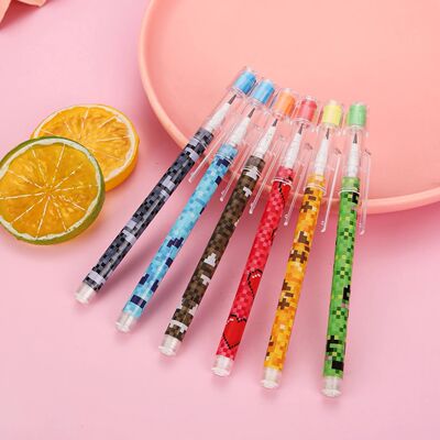 12 Pcs Creative Mosaic Section 9 Egg Laying Cartoon Pencil S