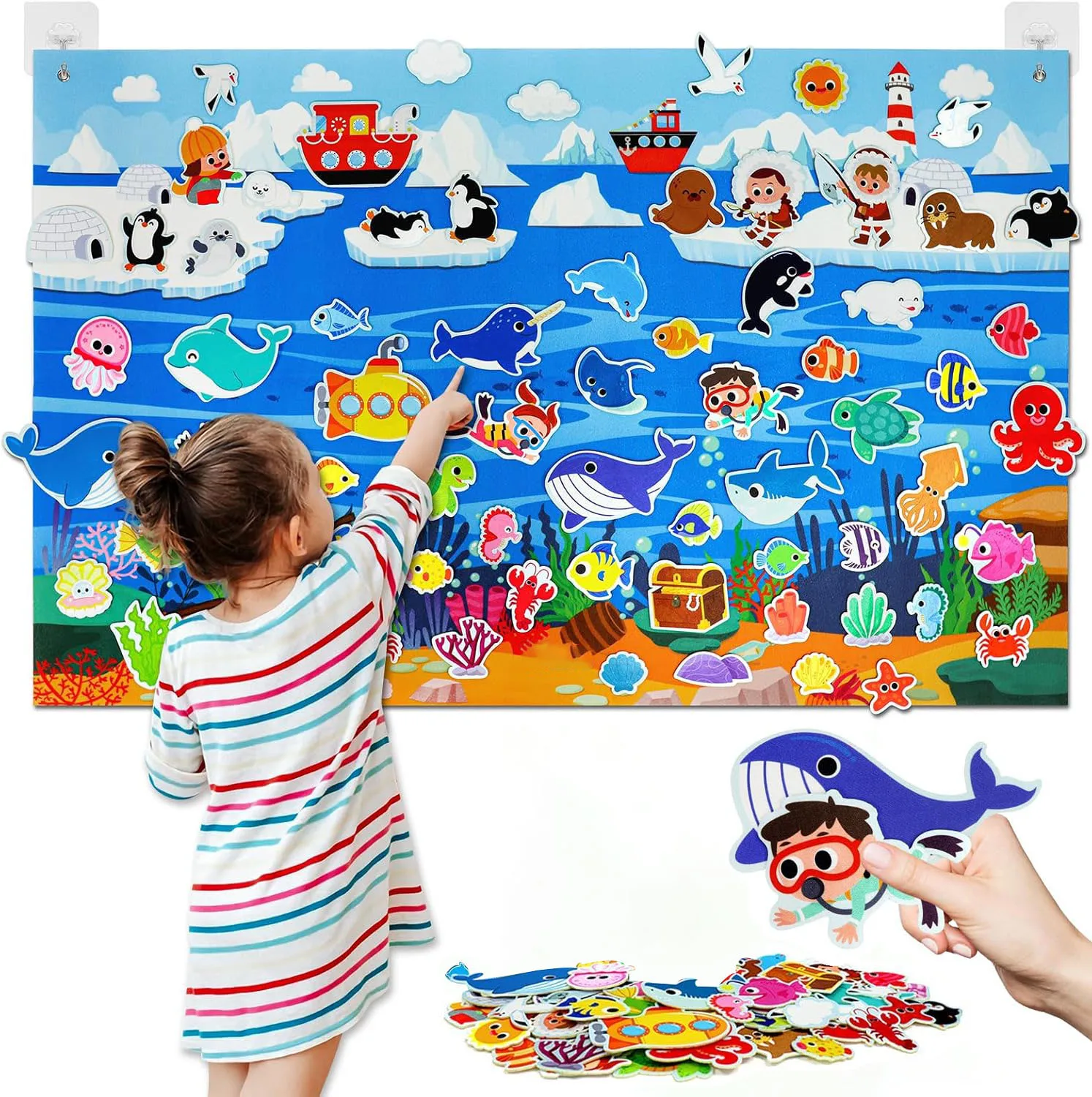 ?Ocean Felt Story Board Toys Farm Animals Early Learning Sto
