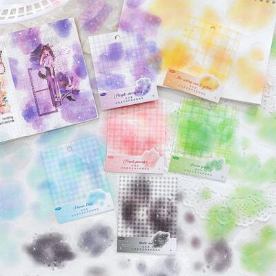 Yoofun 20pcs/lot Watercolor Landscaping Material Collage PET