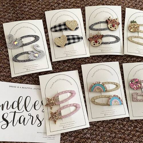 Children's Hairclips Geometric Sequin Side Broken Hair Clips