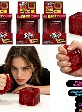 Dr Pepper Nee Doh Jelly Cube Squishy Toy, Super Soft Stress