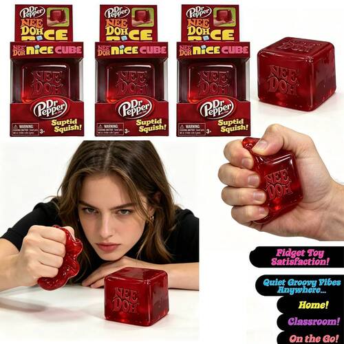 Dr Pepper Nee Doh Jelly Cube Squishy Toy, Super Soft Stress
