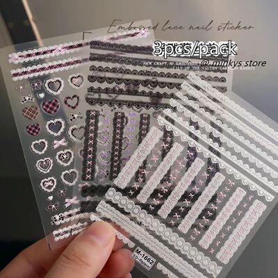 Arrival 3pcs/pack Kpop Toploader Decorative Stickers Nail St