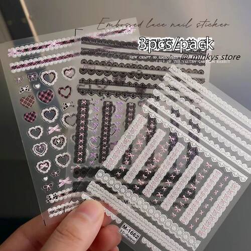 Arrival 3pcs/pack Kpop Toploader Decorative Stickers Nail St