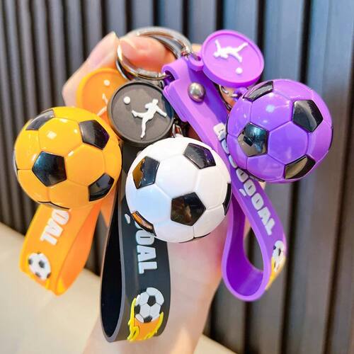 Football Keychain For Fan PVC Soft Glue Soccer Pendant Keych