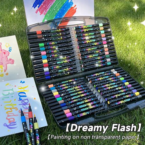 2026 NewGlitter Highlighter Double-headed Set High-value Stu