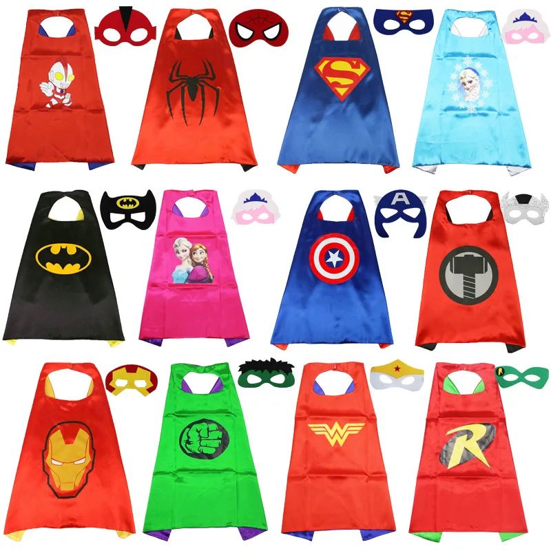 Spider Man Iron Man Hulk Anime Mask Cloak Set Children's Rol