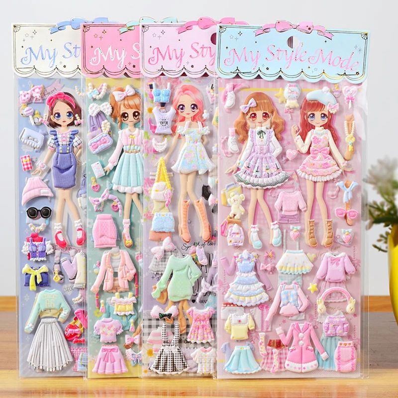 1pcs Stickers Lovely cartoon Girls 3D kawaii sticker book La