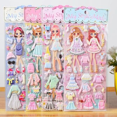 1pcs Stickers Lovely cartoon Girls 3D kawaii sticker book La