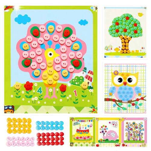 5/10pcs Children Button Stickers Handmade DIY Toys Student A