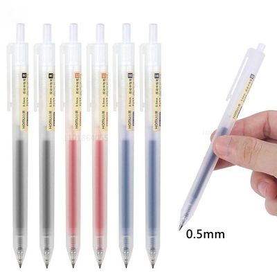 6/10Pcs 0.5mm Retractable Gel Pens Set Black/blue Ink Ballpo