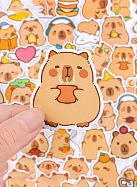 50Pcs Cute Cartoon Capybara Graffiti Stickers Creative Funny