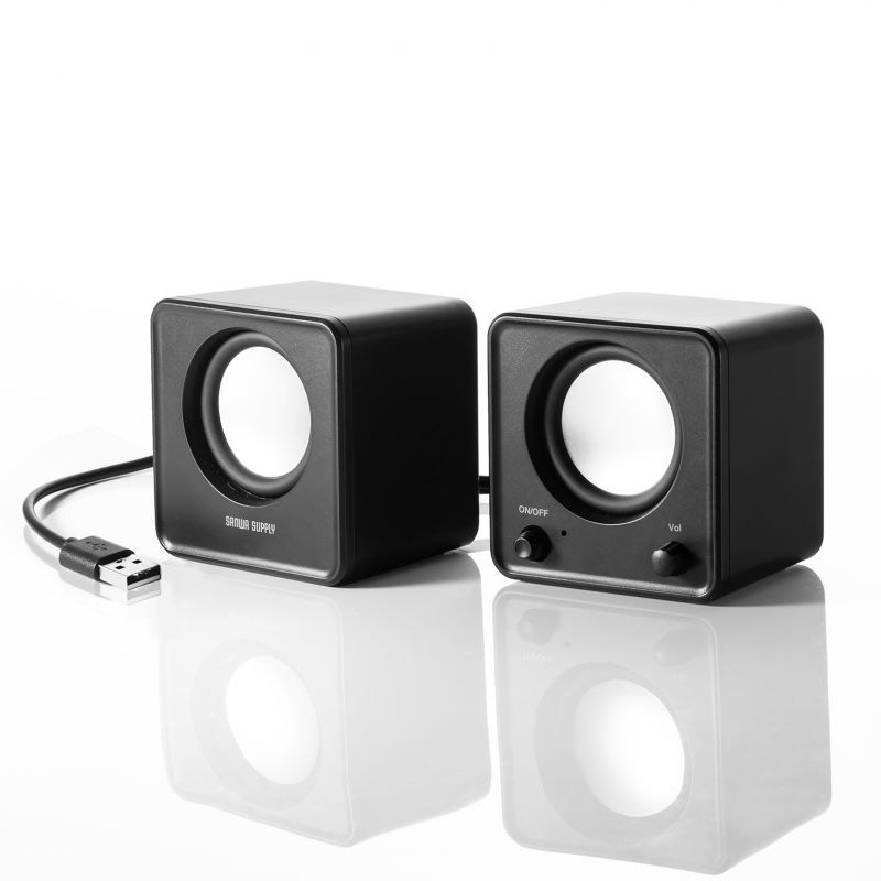 日本sanwa台式电脑小音箱低音炮有线笔记本外接usb音响一线通声卡