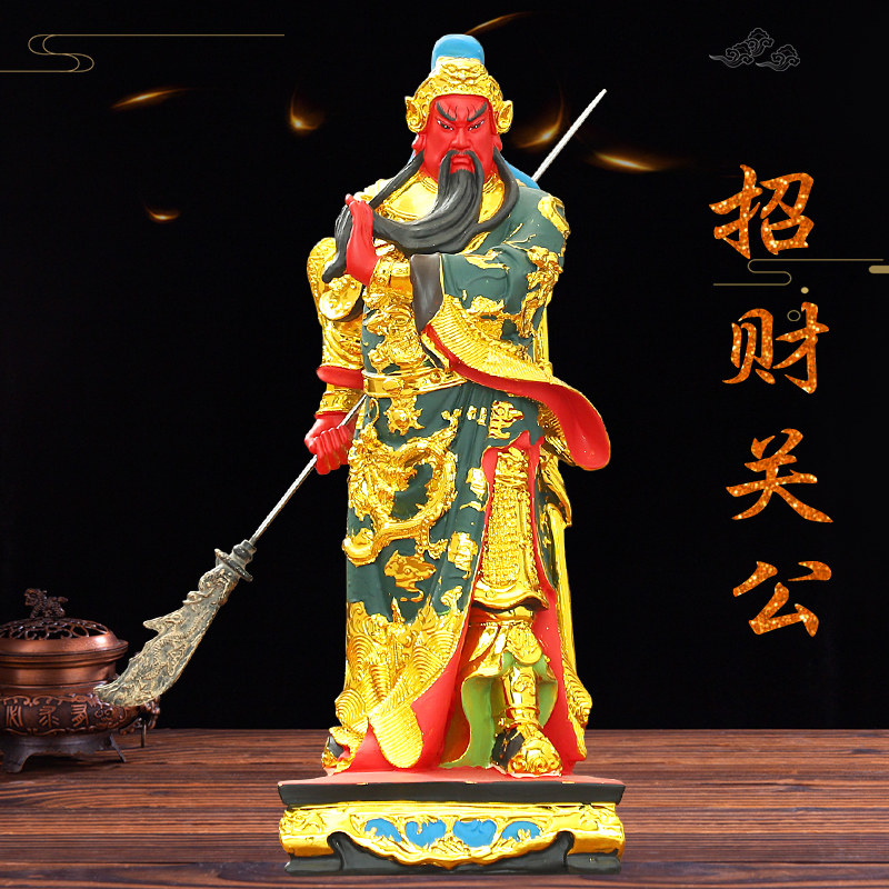 华音殿新款关公像树脂玻璃钢佛像图片