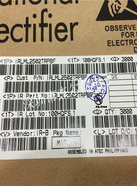 IRLML2502TRPBF IRLML2502丝印G INFINEON SOT-23进口原装 可直拍
