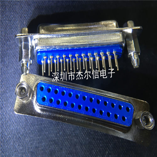 DB25焊板子母座 RS232串口 180度 带固定螺丝 双排 直插焊板母头