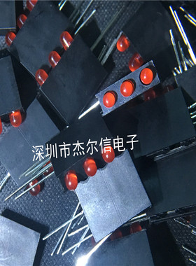 LED灯含灯座 3孔灯 F3MM 红色 红灯 90度弯脚指示灯 全新原装直拍