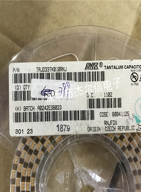 TAJD337K010RNJ 330UF 10V 10% 7343 AVX D型进口原装 可直拍出样