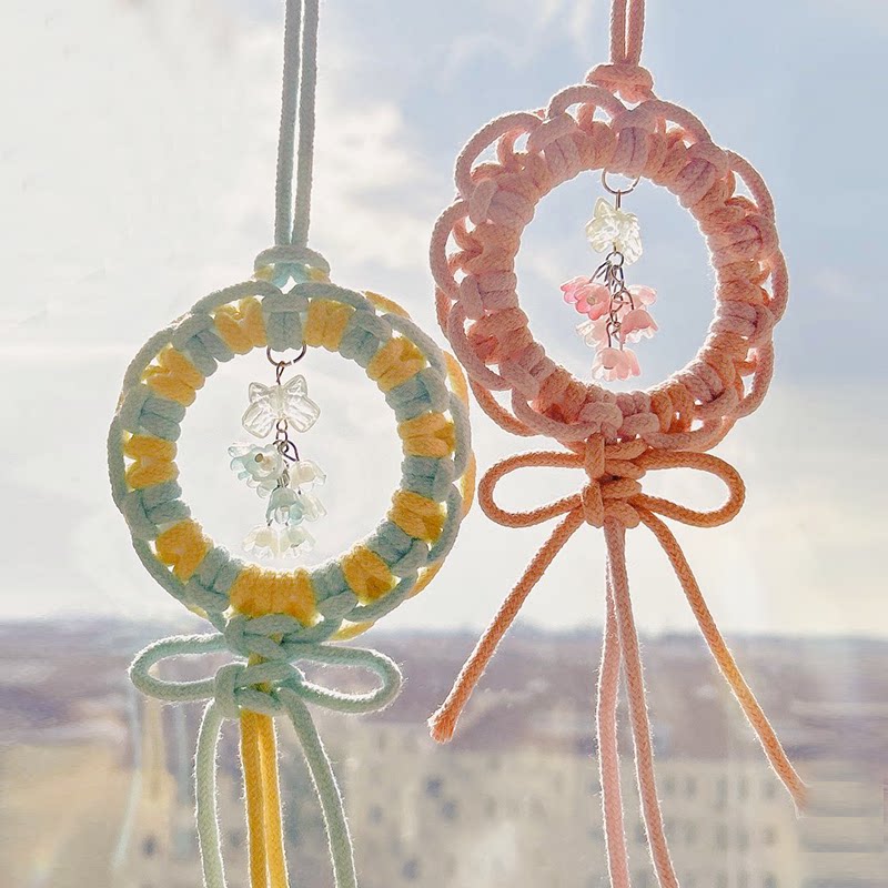 蓝铃花手工diy编织挂饰挂件车挂材料包团建文创学校手工活动