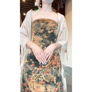 新中式流苏防晒坎肩女夏配裙子旗袍外搭小披肩薄开衫外套透气罩衫