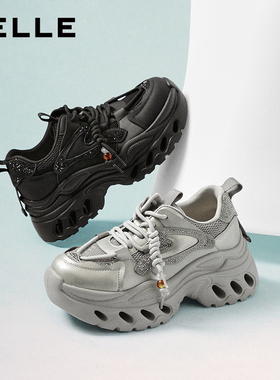 百丽镂空厚底串珠老爹鞋女鞋2026春新款运动休闲鞋F1J1  F1J1DAM6