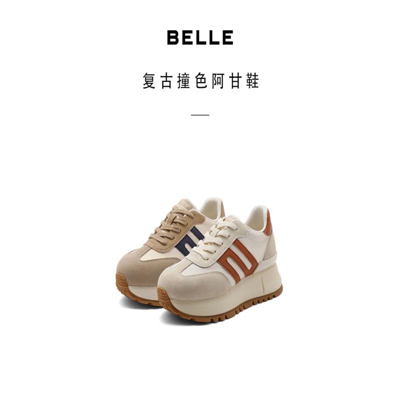 百丽阿甘鞋厚底运动单2024