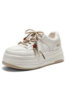 百丽厚底小白鞋百搭运动女鞋子2026春新款休闲板鞋F1D1  F1D1DAM6