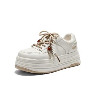 F1D1 百丽厚底小白鞋 休闲板鞋 子2026春新款 F1D1DAM6 百搭运动女鞋