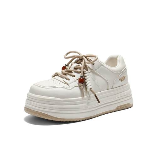 百丽厚底小白鞋百搭运动女鞋子2026春新款休闲板鞋F1D1  F1D1DAM6