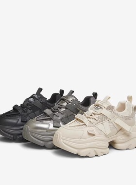 他她复古厚底老爹鞋女鞋子2025春新款加绒运动休闲鞋单鞋CY201AM5