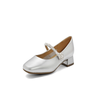 女鞋 B2C1 子2024春季 高跟繁花珍妮浅口单鞋 B2C1D 新款 百丽玛丽珍鞋