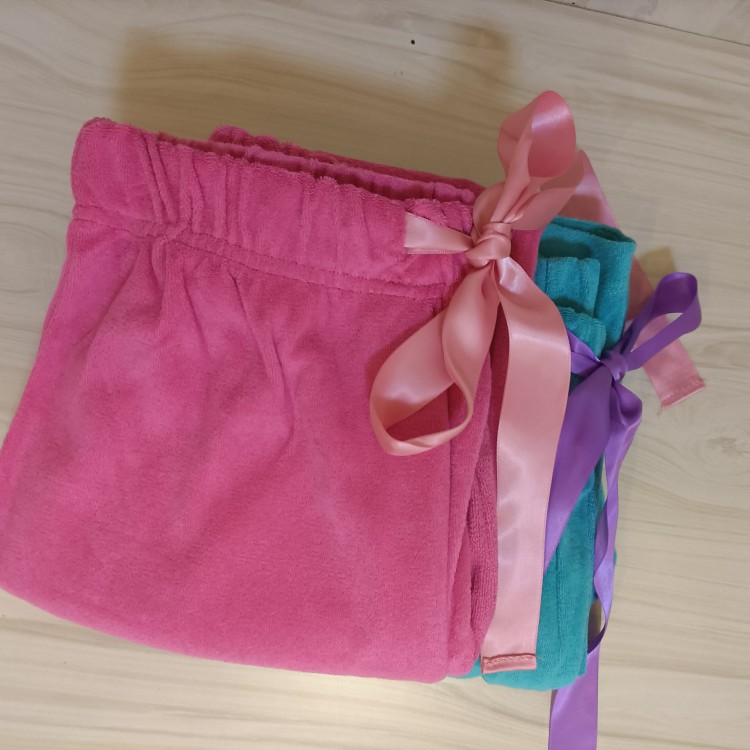 出口外贸尾单毛巾裤四季女纯棉
