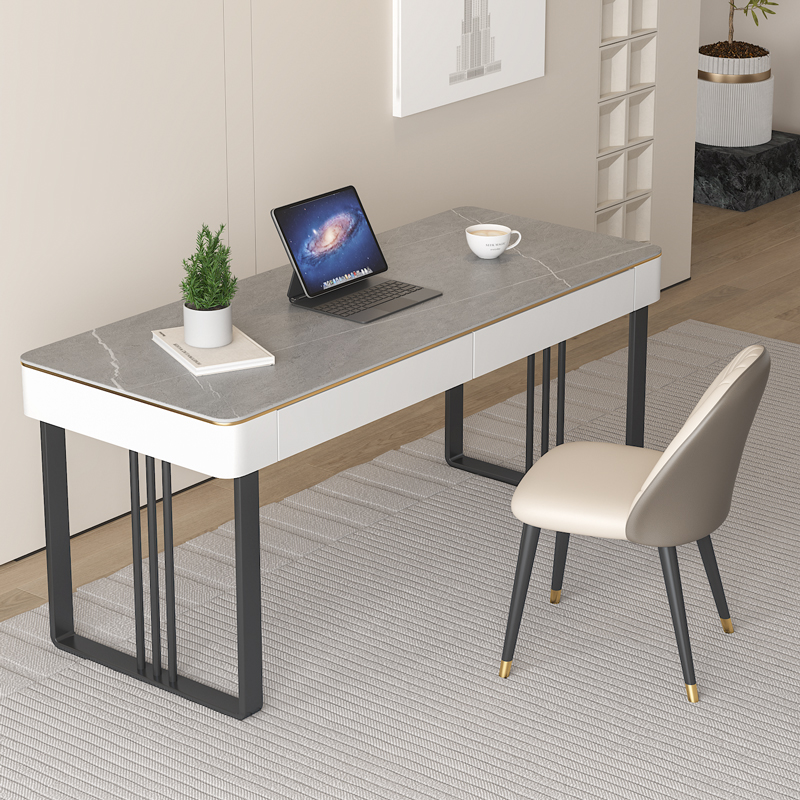 书桌加厚岩板办公桌轻奢北欧