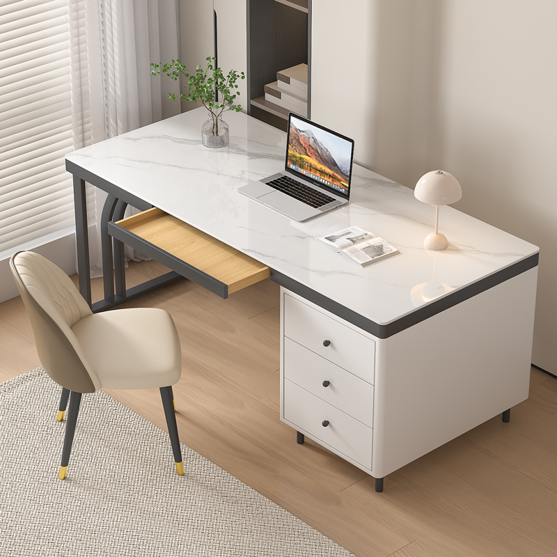 北欧岩板书桌家用卧室台式电脑桌书房写字台办公室老板桌小户型桌