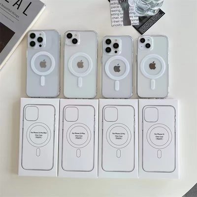 适用于苹果16PROMAX 16E 16PLUS 15PROMAX亚克力磁吸手机壳iphone 11 12 13 14pro XR XSmax简约透明保护套7P