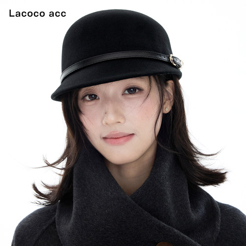 Lacoco100%羊毛马术帽女