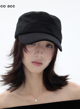 Lacoco老钱风亚麻马术帽女