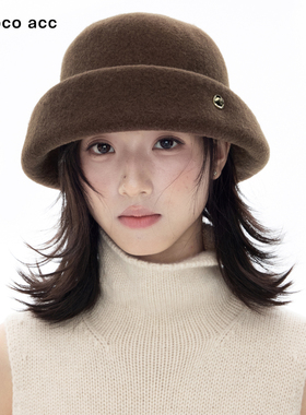 Lacoco高品质绵羊毛礼帽渔夫帽女