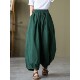 春秋新款 设计感女裤 大码 休闲大灯笼裤 子 宽松显瘦阔腿裤 棉麻九分裤