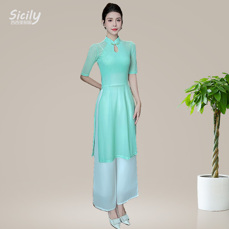 秋冬新款中国风气质套装美容师工作服养生按摩桑拿足浴足疗技师服