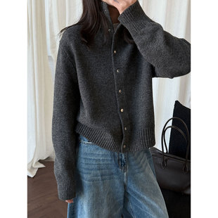 慵懒风保暖毛衣外套ss965 女冬季 新款 立领韩系高级感针织开衫