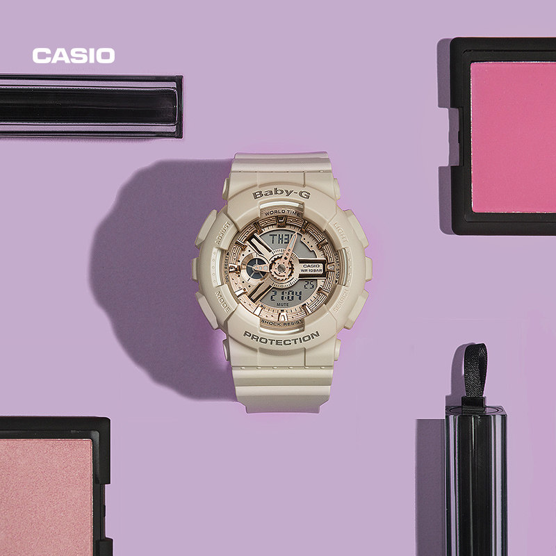 卡西欧BA-110XCP运动电子日韩防震石英女士手表