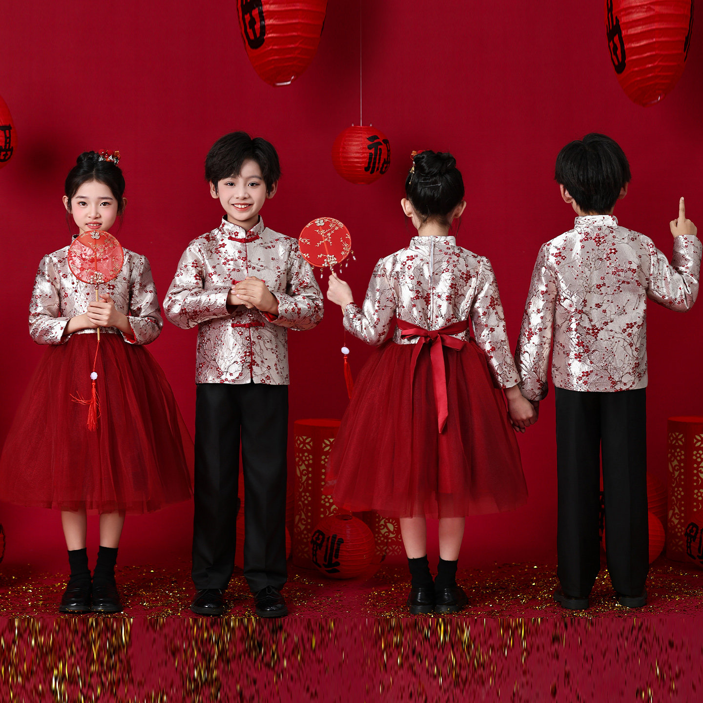 小学生古筝琵琶演出服元旦合唱服