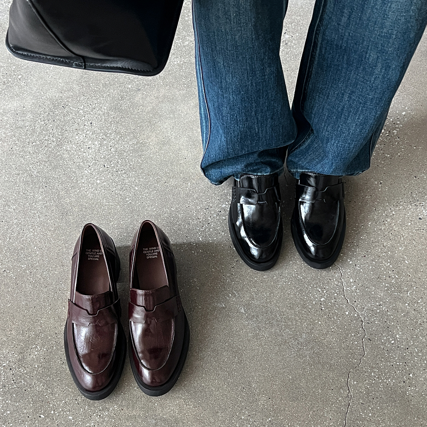 鹿家定制~英伦厚底高跟乐福鞋女